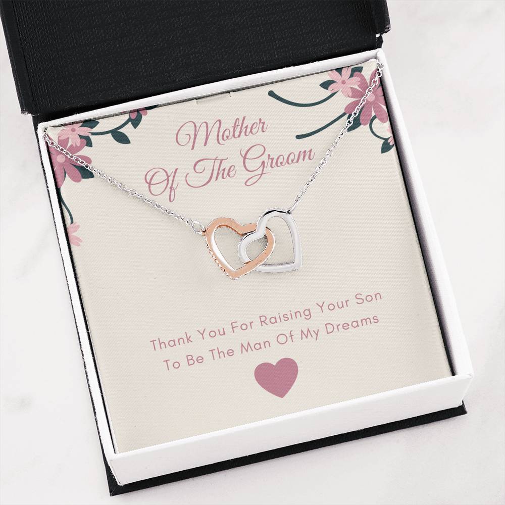 Mother Of The Groom Infinity Hearts Necklace- Thank You