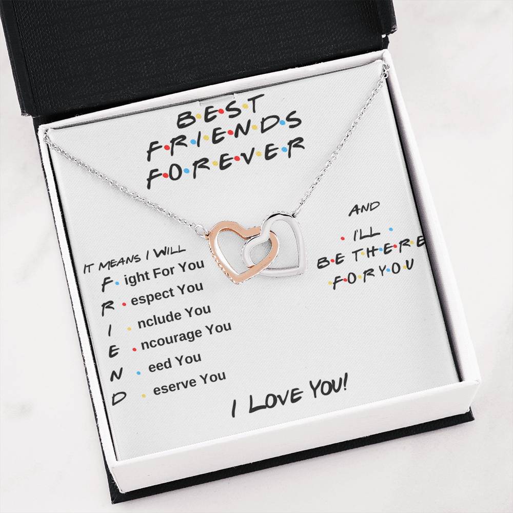 Best Friend Gifts - I Will Be There For You Hearts Necklace