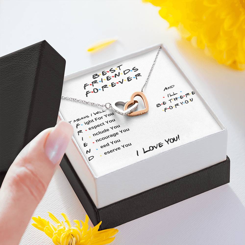 Best Friend Gifts - I Will Be There For You Hearts Necklace