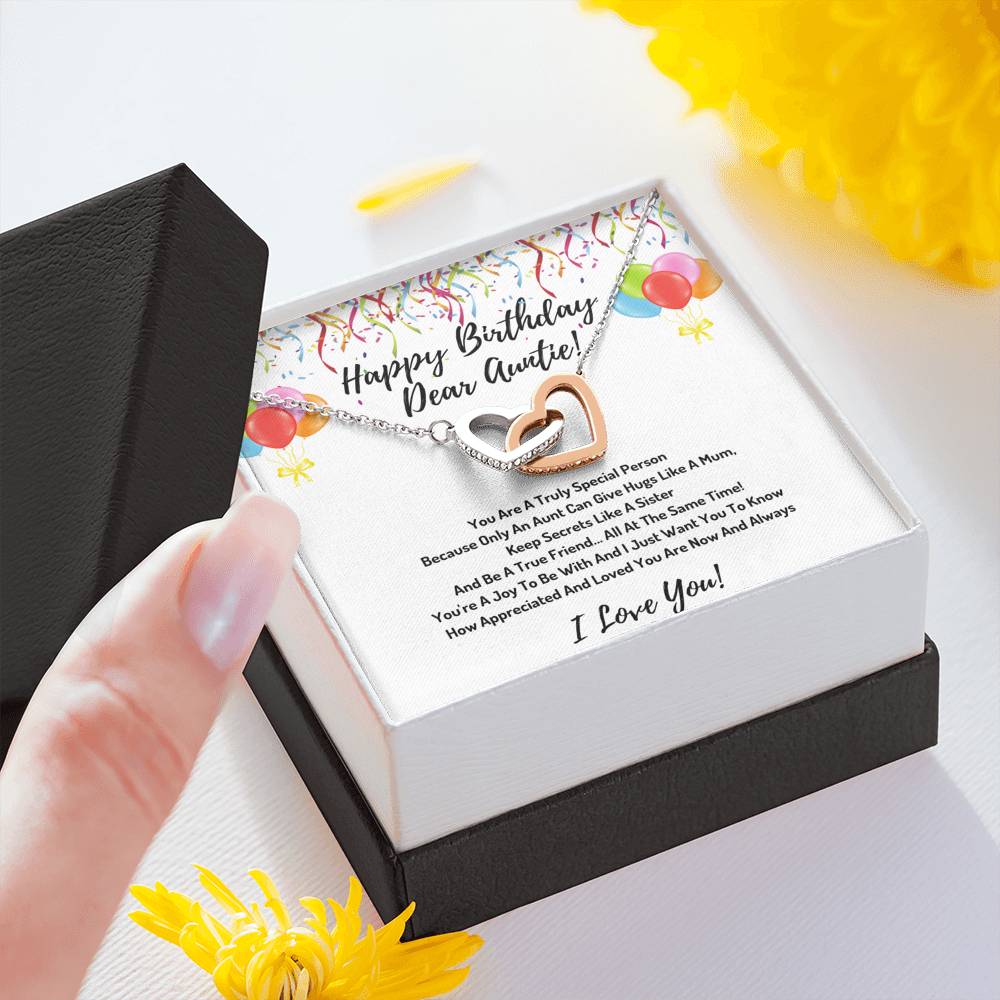 Happy Birthday Aunt Heart Necklace