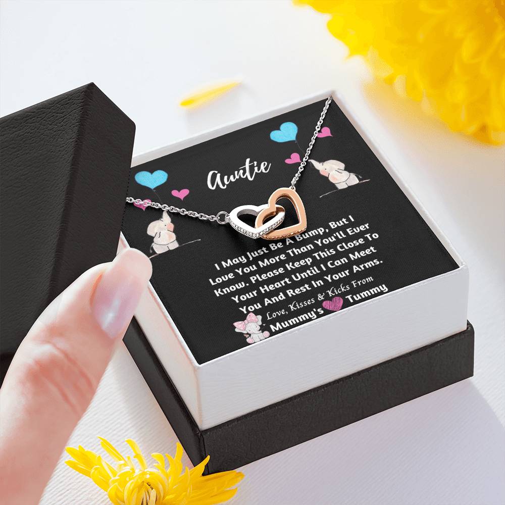 Auntie Hearts Necklace - I can't wait to meet you