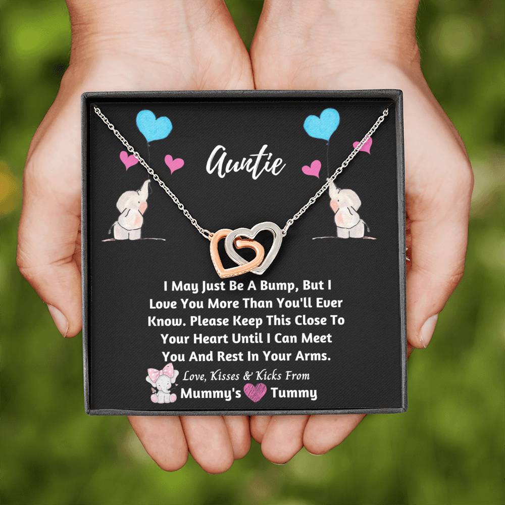 Auntie Hearts Necklace - I can't wait to meet you