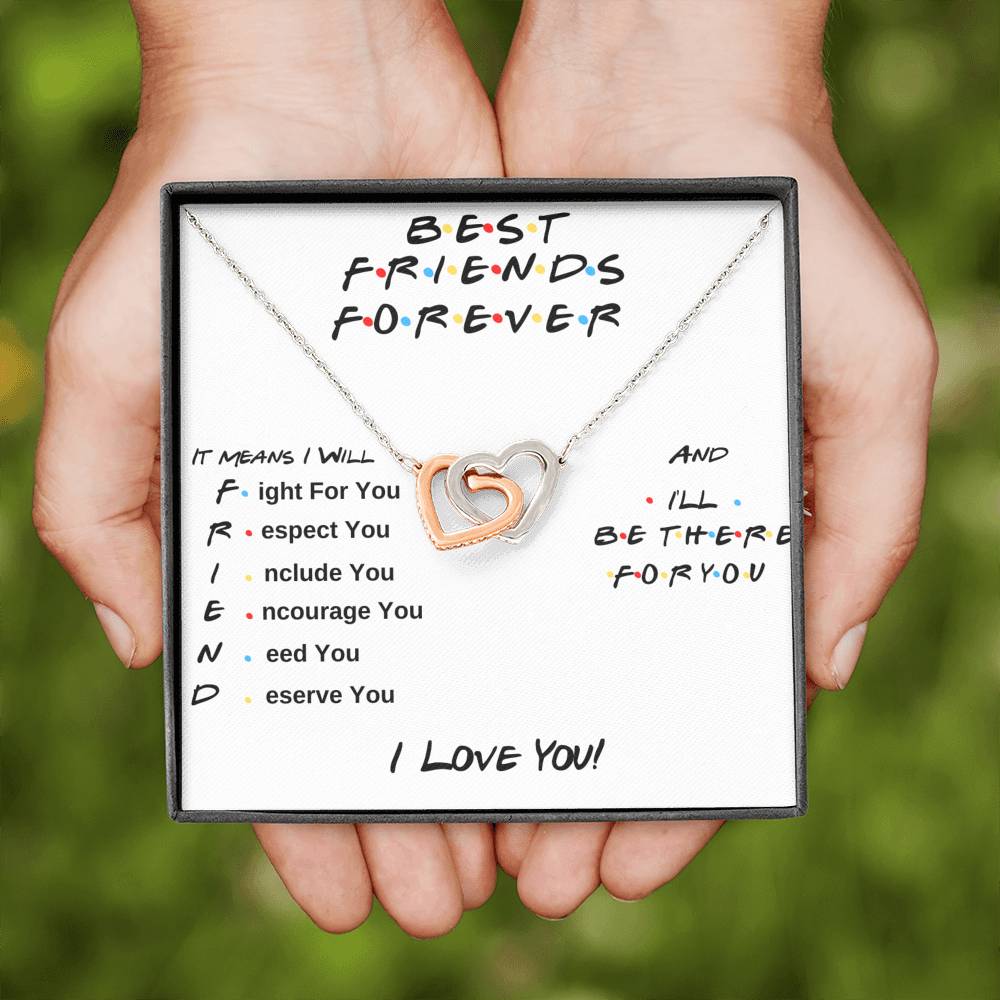 Best Friend Gifts - I Will Be There For You Hearts Necklace