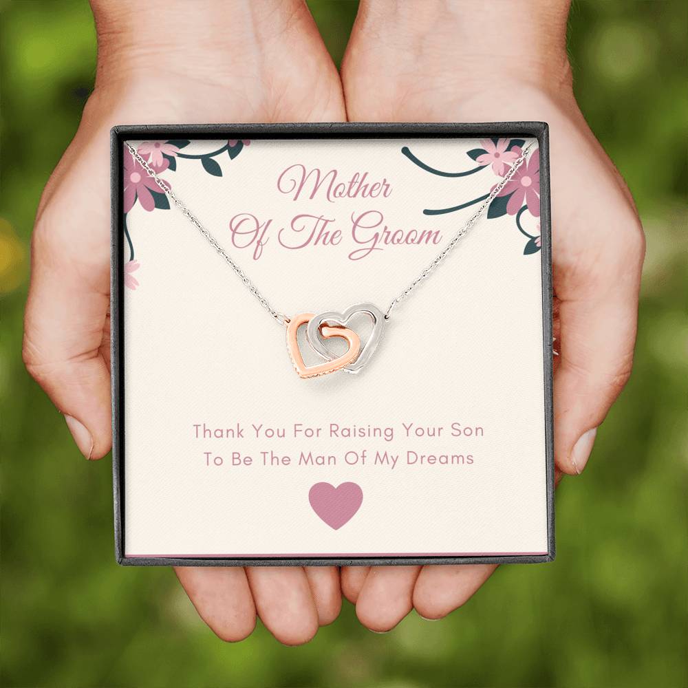 Mother Of The Groom Infinity Hearts Necklace- Thank You