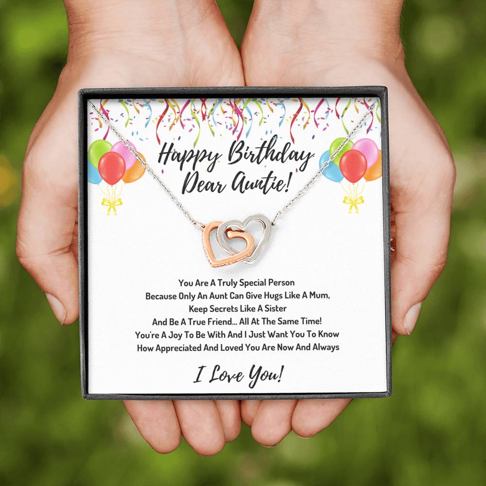 Happy Birthday Aunt Heart Necklace