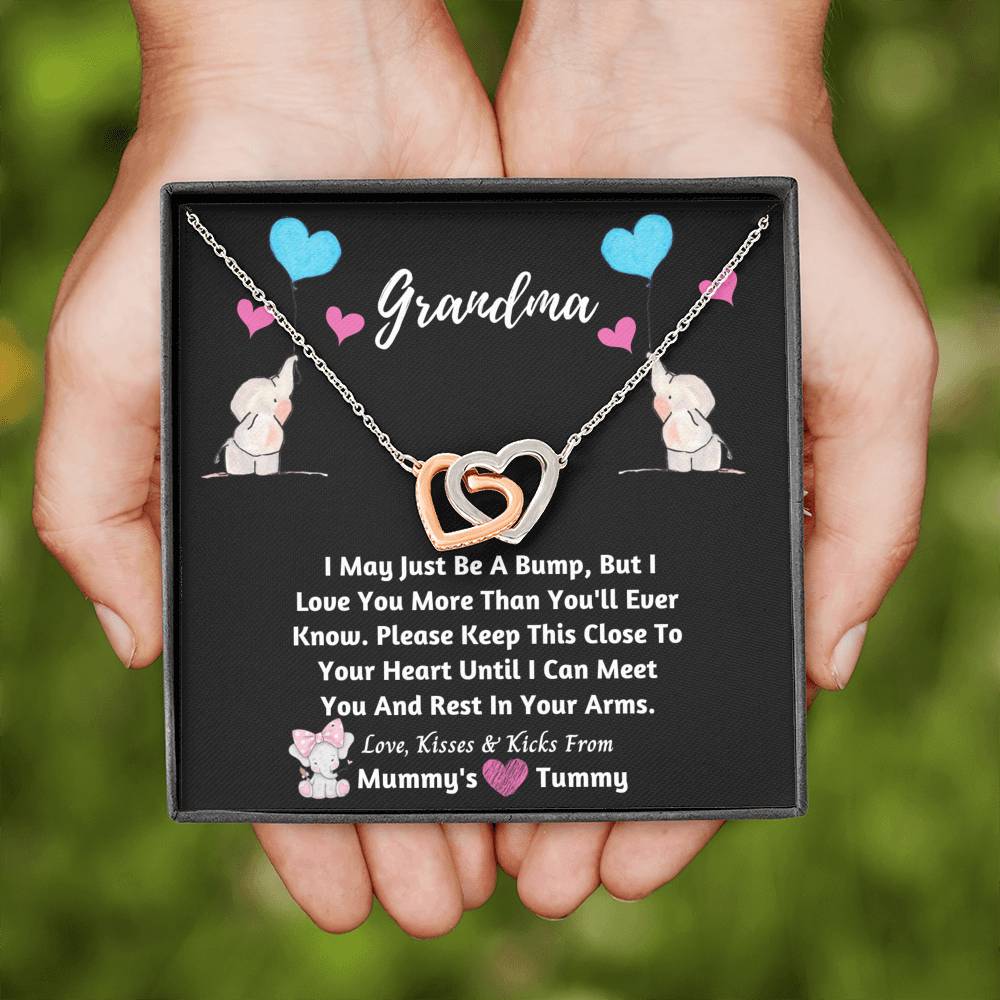 Grandma Heart Necklace - I Can't Wait To Meet You