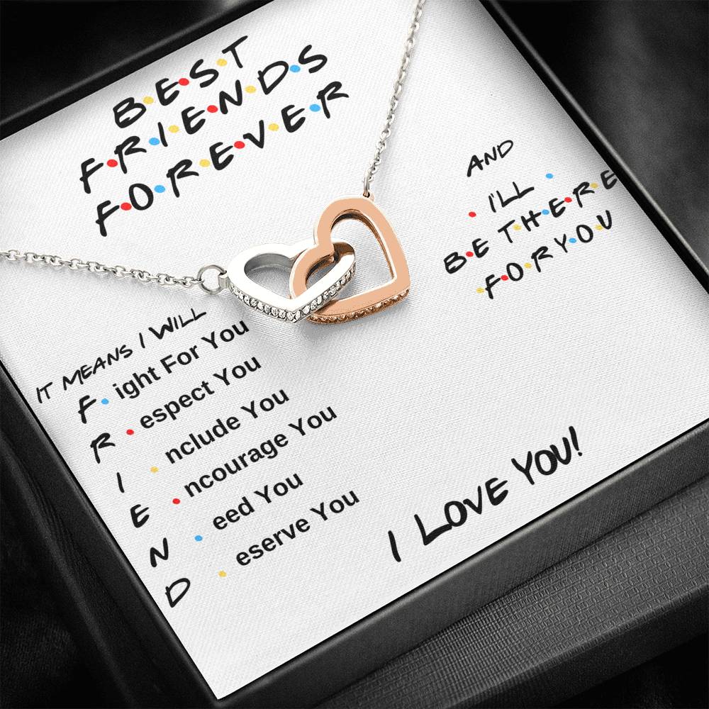 Best Friend Gifts - I Will Be There For You Hearts Necklace