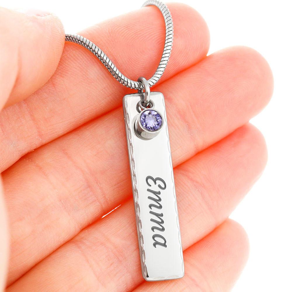To My Daughter Birthstone Necklace- I Will Stay There Forever