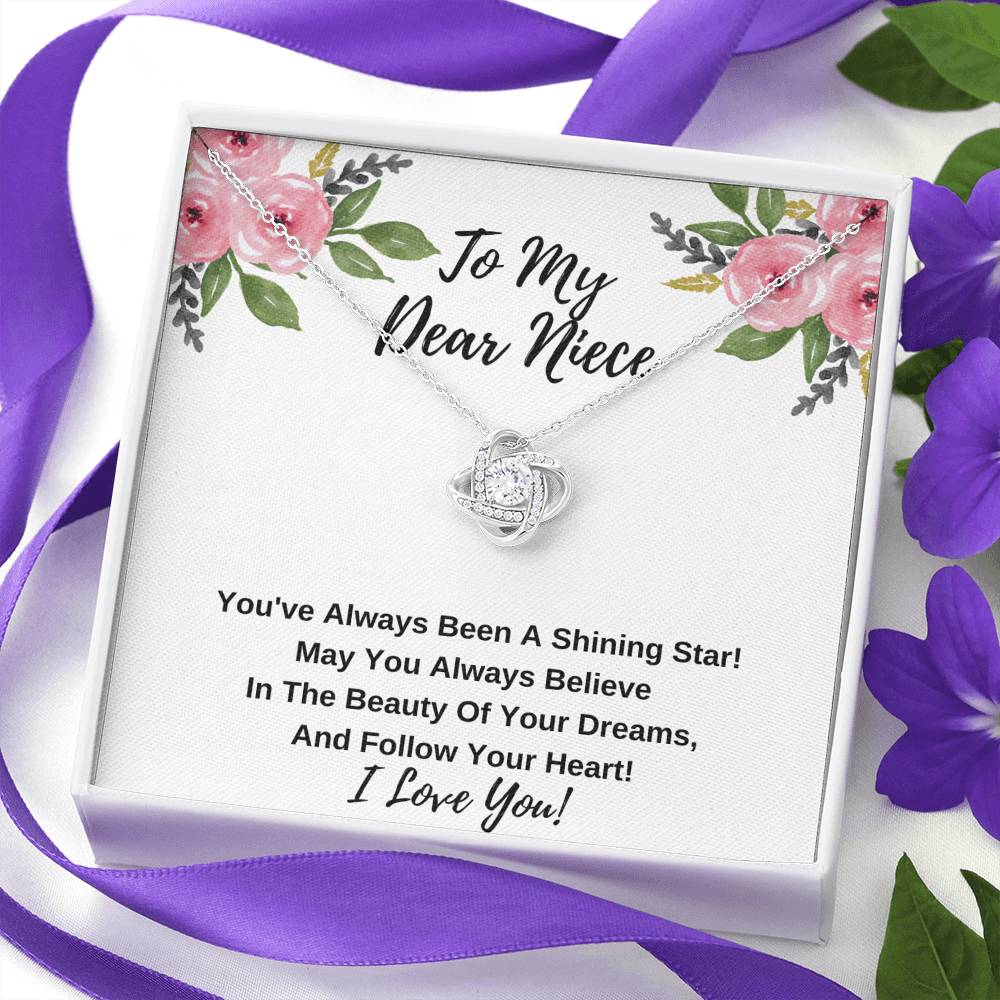 Niece Love Knot Necklace- Follow Your Heart.