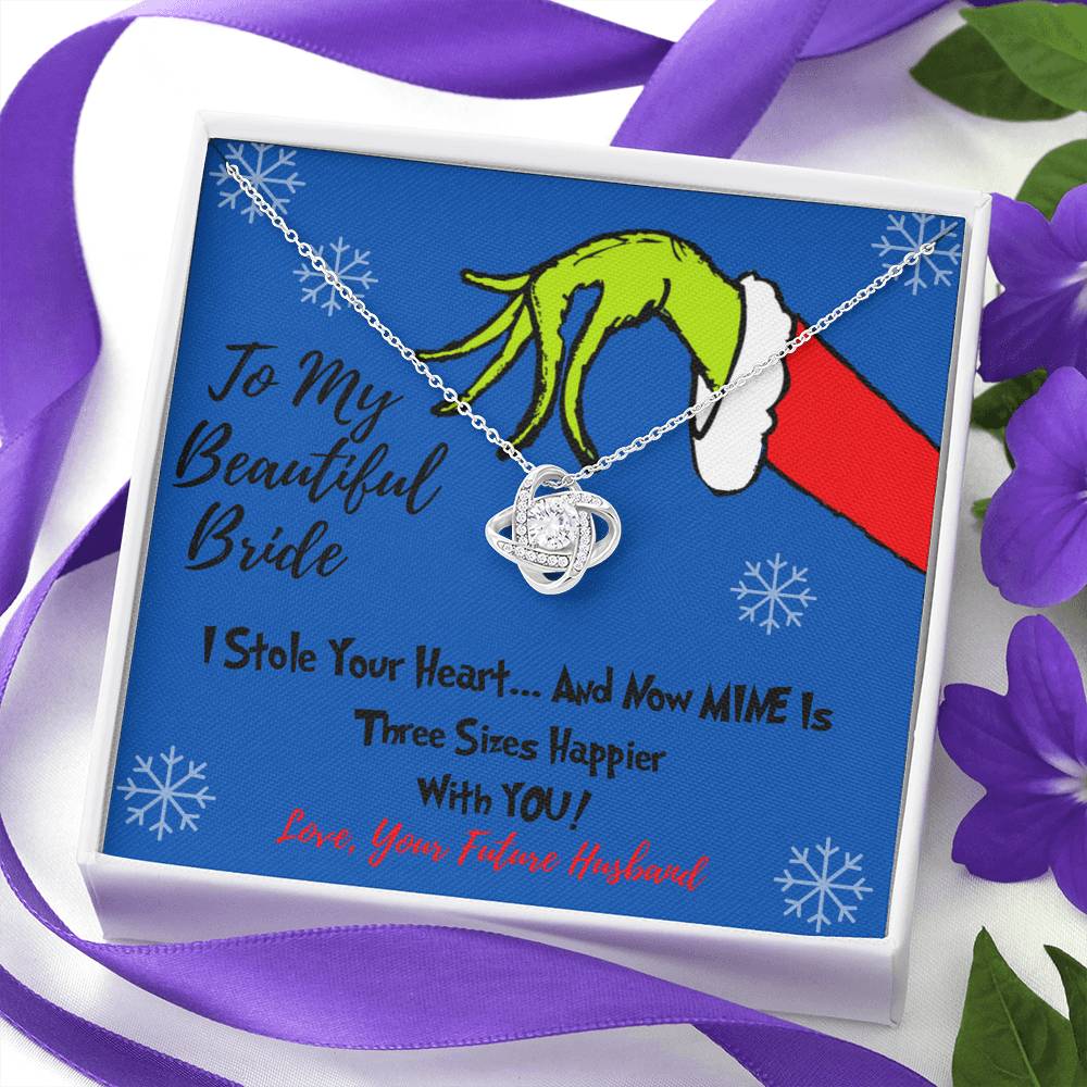 To My Beautiful Girlfriend Grinch Knot Necklace