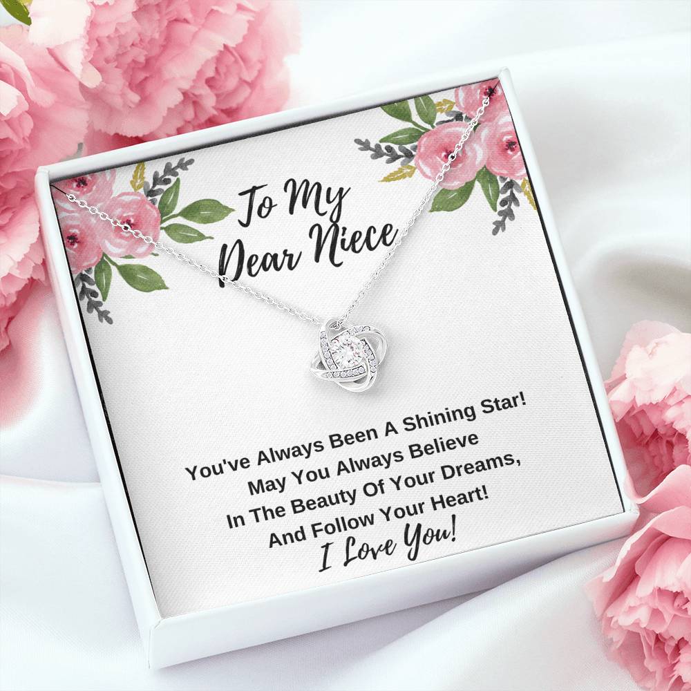 Niece Love Knot Necklace- Follow Your Heart.