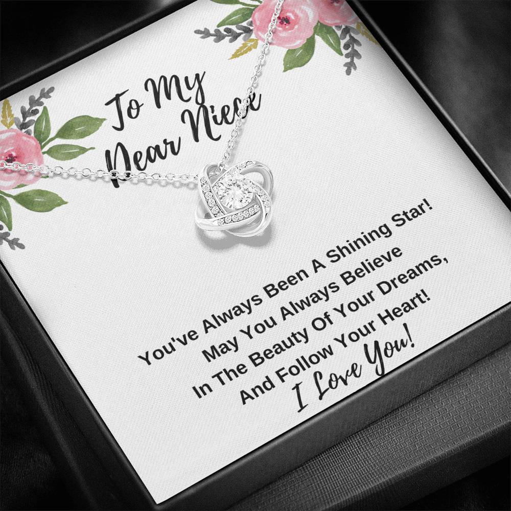 Niece Love Knot Necklace- Follow Your Heart.
