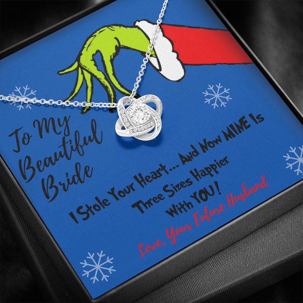 To My Beautiful Girlfriend Grinch Knot Necklace