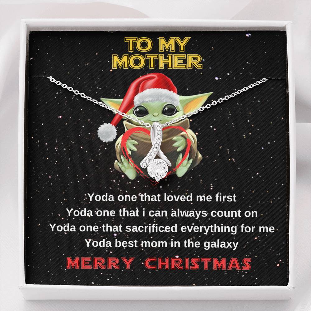 Yoda best mom crystal necklace for Christmas