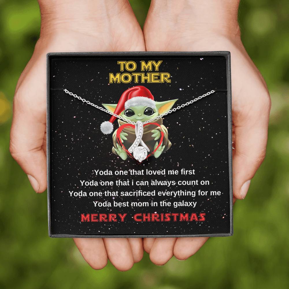 Yoda best mom crystal necklace for Christmas