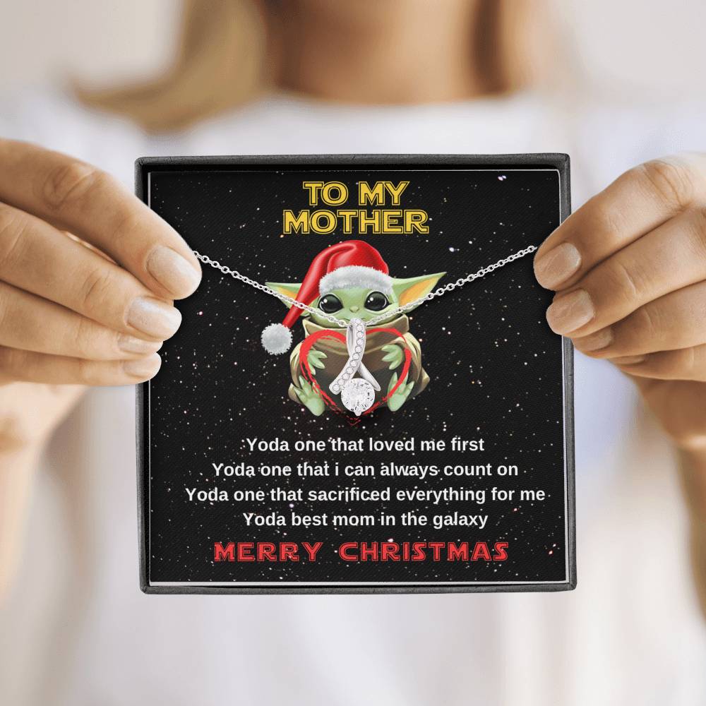 Yoda best mom crystal necklace for Christmas