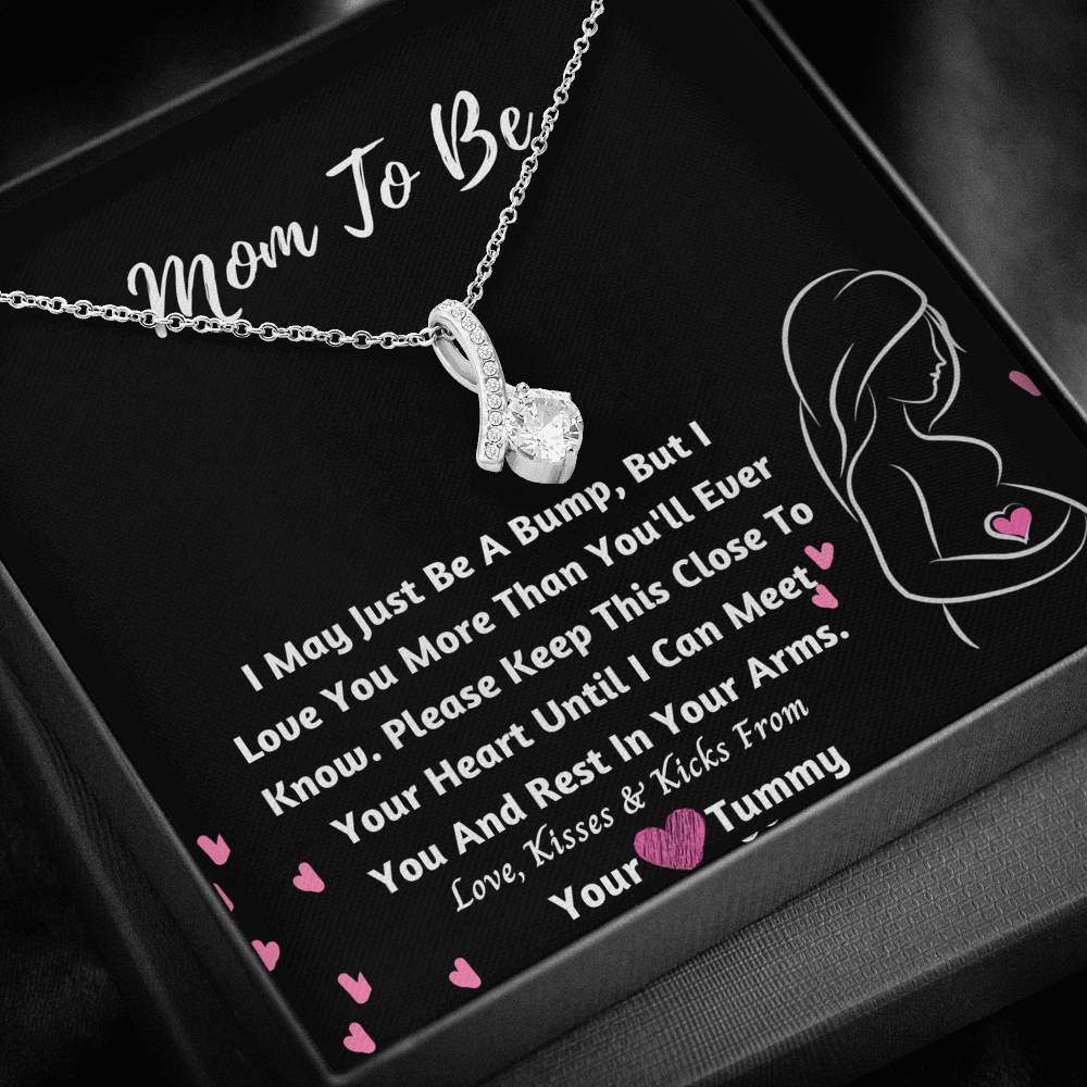 Mom To Be Ribbon Necklace- I Love You