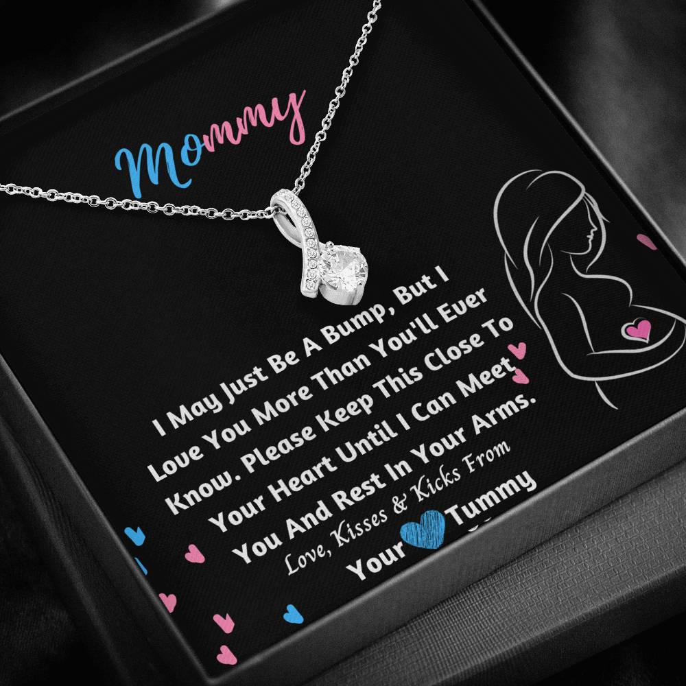 New Mom Ribbon Necklace- From Your Tummy