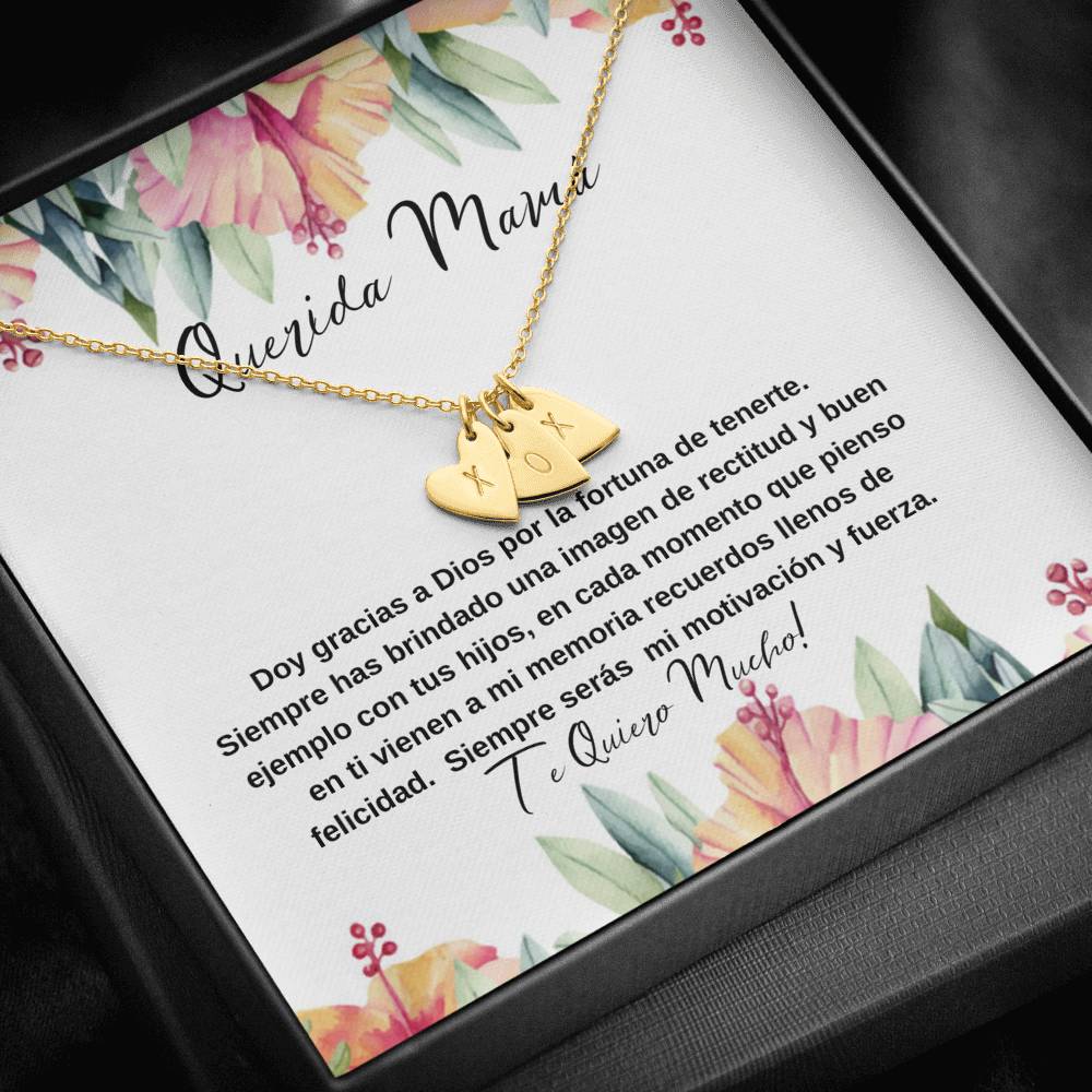 Querida Mamá doy gracias a Dios por tenerte collar de corazones