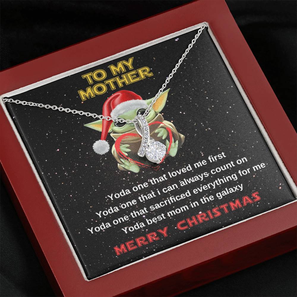 Yoda best mom crystal necklace for Christmas