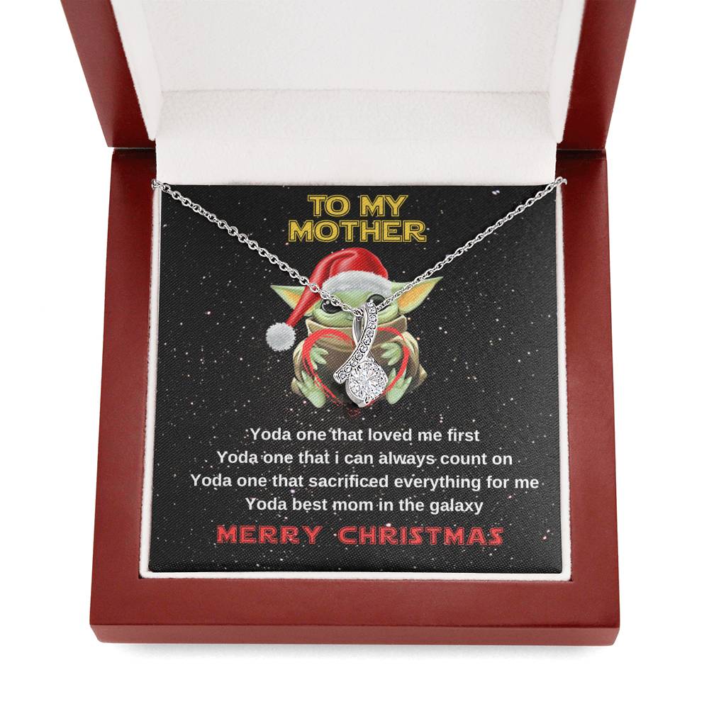 Yoda best mom crystal necklace for Christmas