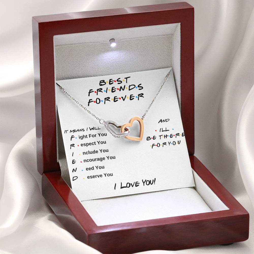 Best Friend Gifts - I Will Be There For You Hearts Necklace