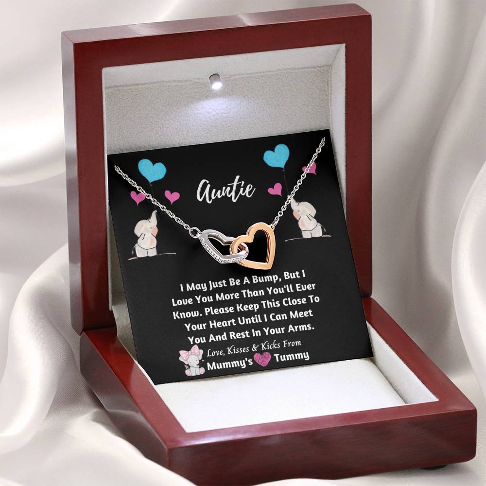 Auntie Hearts Necklace - I can't wait to meet you