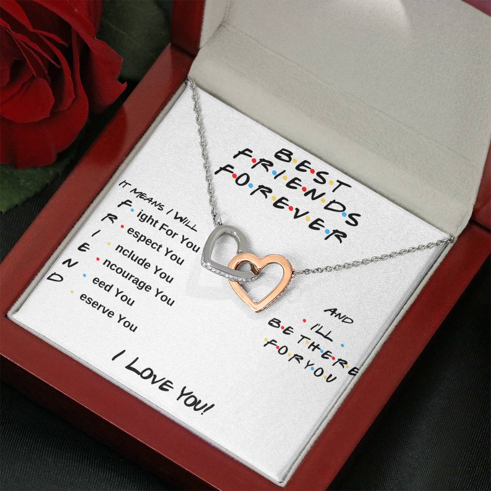 Best Friend Gifts - I Will Be There For You Hearts Necklace