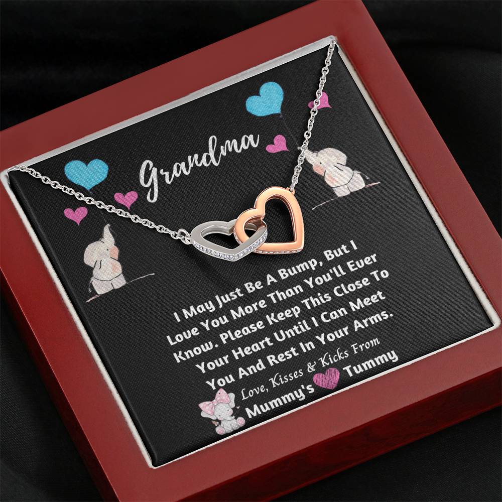 Grandma Heart Necklace - I Can't Wait To Meet You
