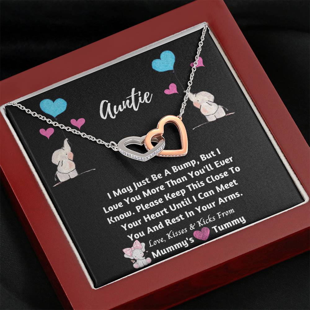 Auntie Hearts Necklace - I can't wait to meet you