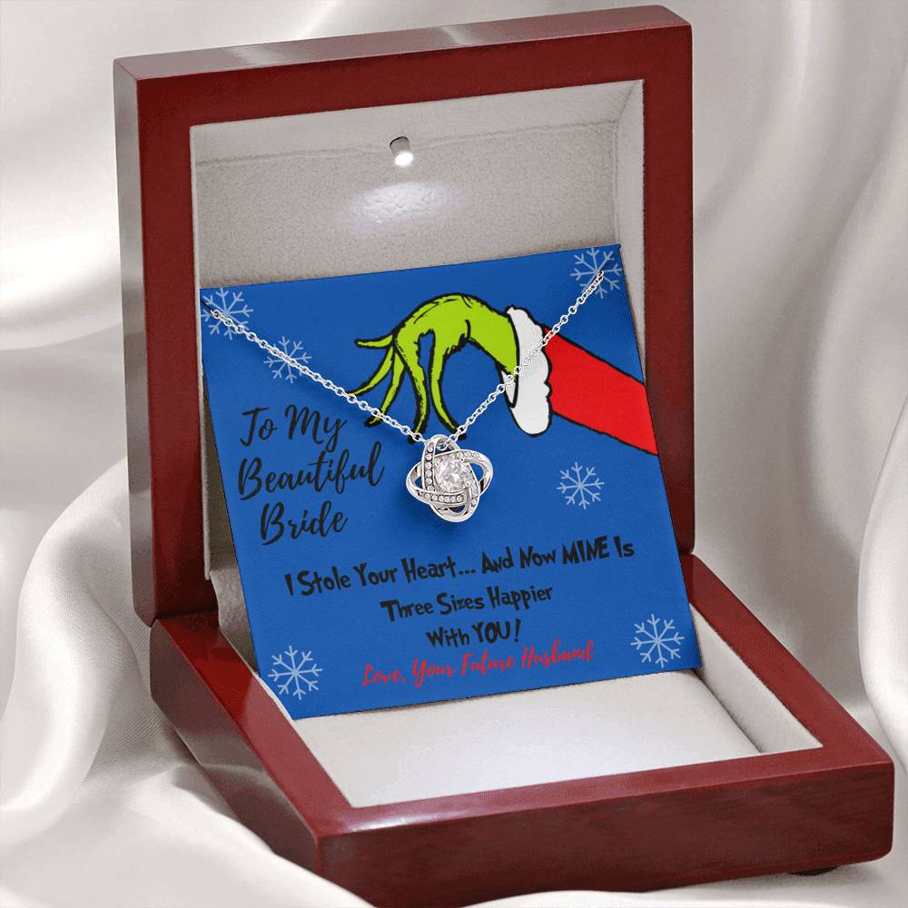 To My Beautiful Girlfriend Grinch Knot Necklace