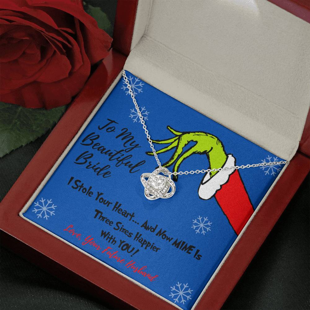 To My Beautiful Girlfriend Grinch Knot Necklace