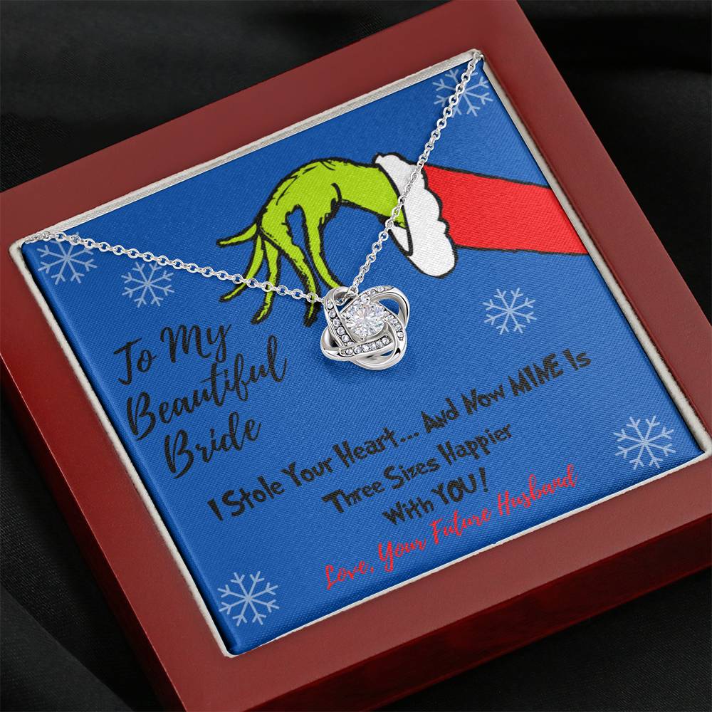 To My Beautiful Girlfriend Grinch Knot Necklace