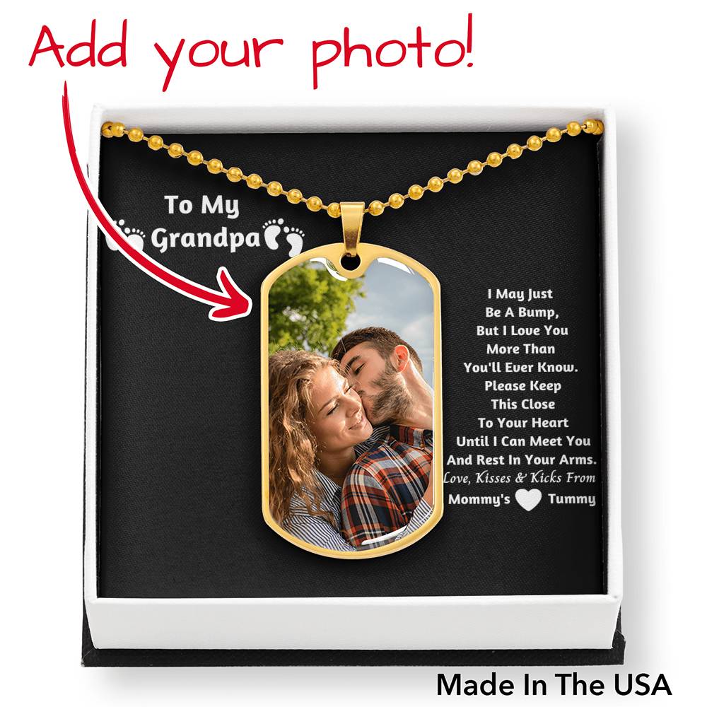 New Grandpa dog Tag Pendant- I Love You More
