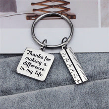 Load image into Gallery viewer, Stainless Steel Ruler Square Brand Waist Keychain Men&#39;s And Women&#39;s Pendant Jewelry
