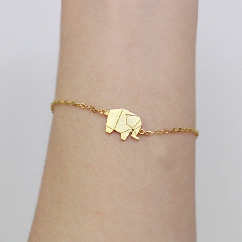 2018 Delicate Petite Origami Elephant Bracelet