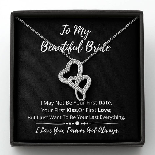 To My Beautiful Bride Double Hearts Necklace- I love you