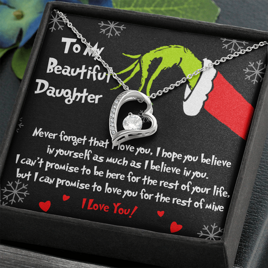 Grinch heart necklace for Daughter