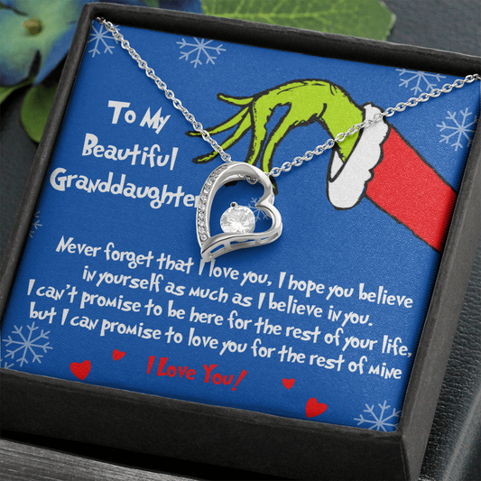 Grinch heart necklace for Granddaughter