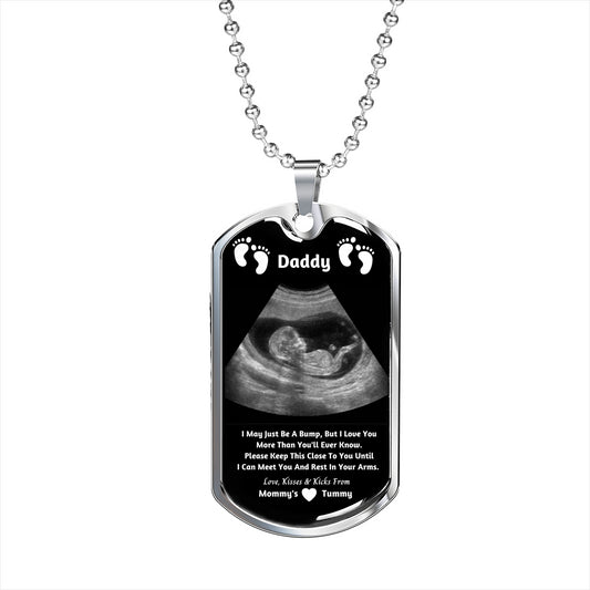 New Dad Dog Tag Pendant- From Mommy's Tummy