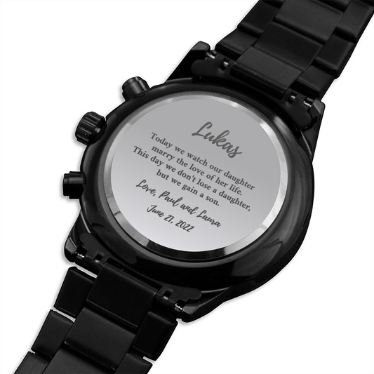Customizable watch for son-in-law