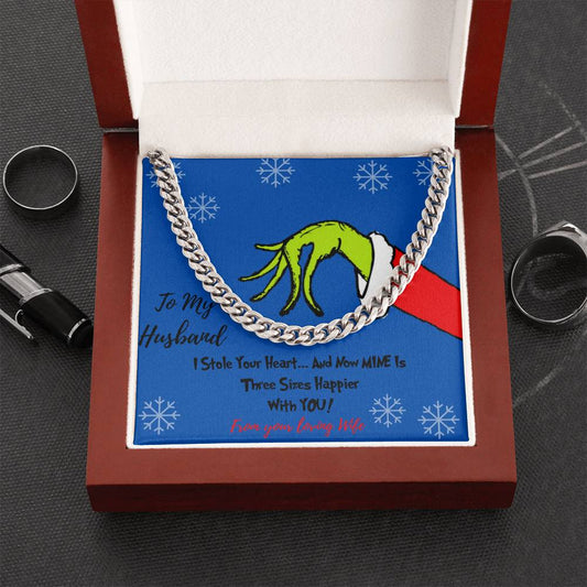 To My Husband Grinch cuban necklace