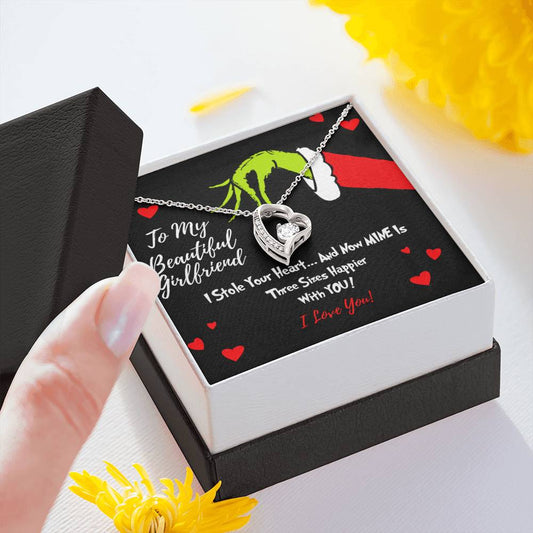 Grinch Heart Necklace To Girlfriend - I Stole Your Heart