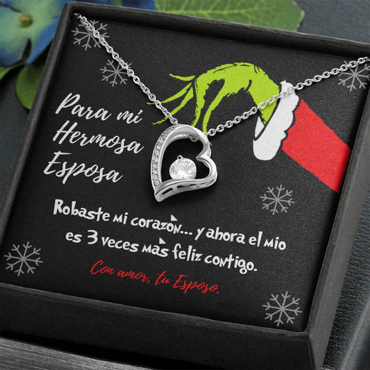 Grinch heart necklace para esposa
