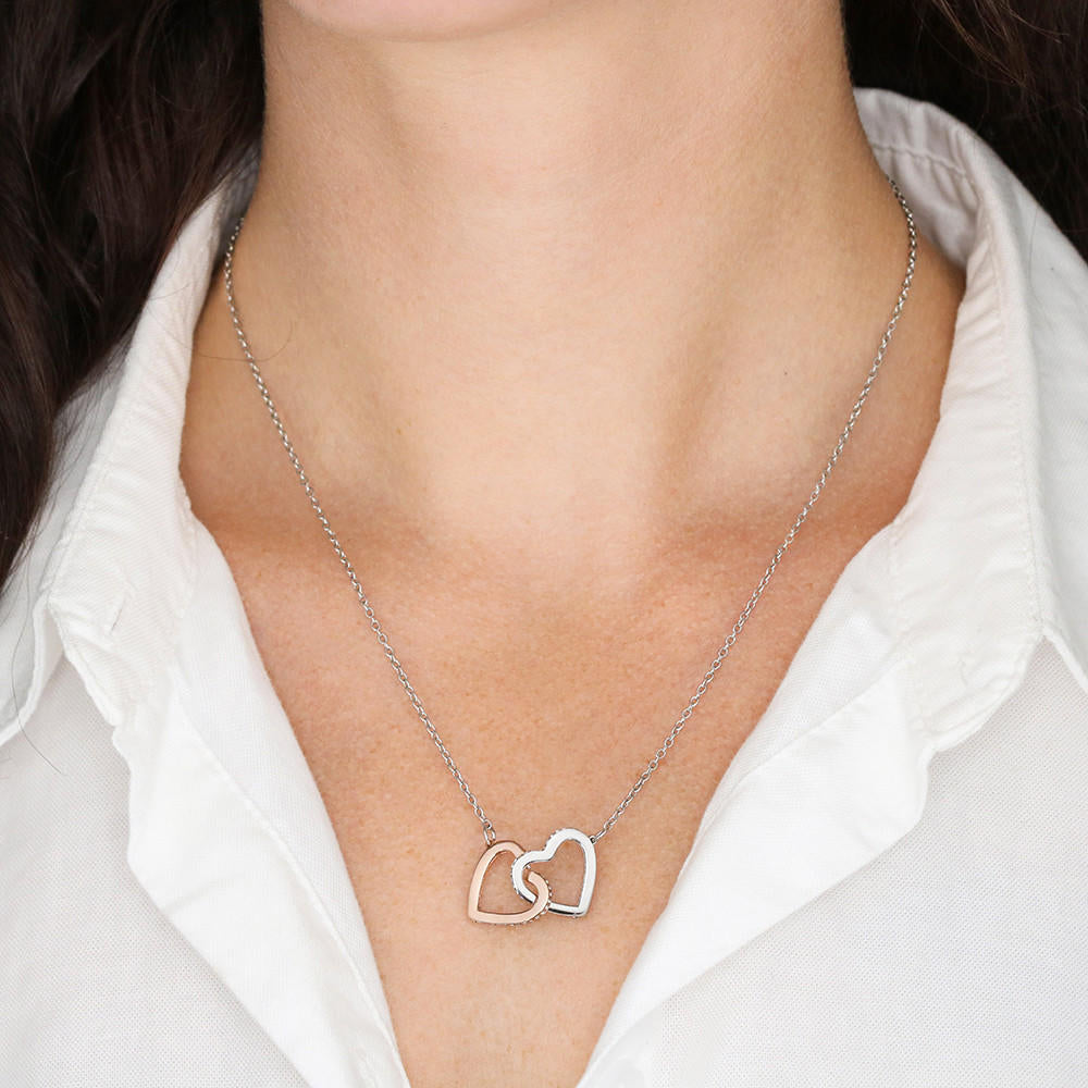 Best Friend Interlocking Hearts Necklace- Connected By Heart