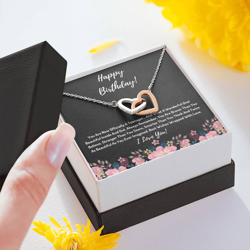 Happy Birthday Hearts Necklace- You Are Officially A Teenager
