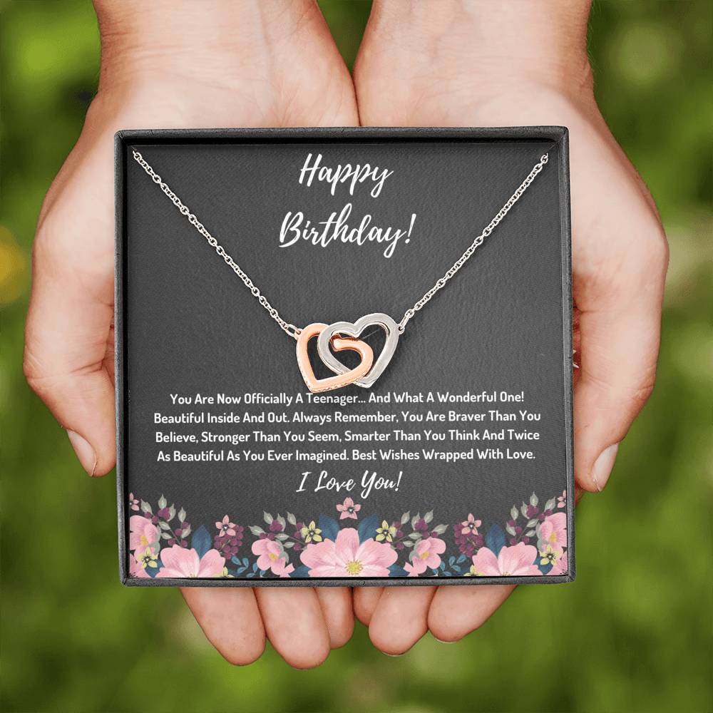Happy Birthday Hearts Necklace- You Are Officially A Teenager