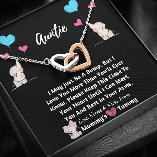 Auntie Hearts Necklace - I can't wait to meet you