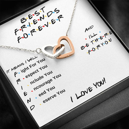 Best Friend Gifts - I Will Be There For You Hearts Necklace