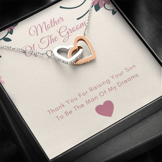 Mother Of The Groom Infinity Hearts Necklace- Thank You